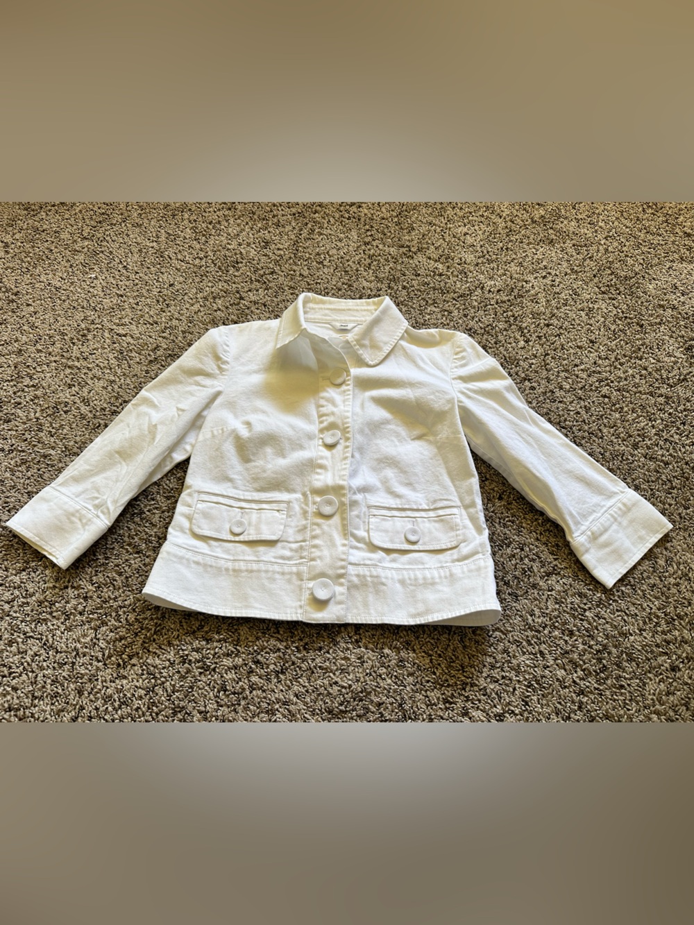 Talbots Petites White Stretch Denim Jacket - Size 2